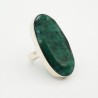 Zilveren ring gezet met grote ovale Emerald 17.5 mm