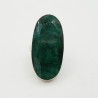 Zilveren ring gezet met grote ovale Emerald 17.5 mm