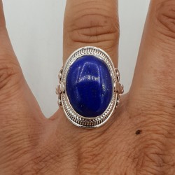 925 Sterling zilveren ring gezet met Lapis Lazuli 17.5 mm
