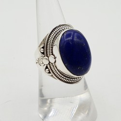 925 Sterling zilveren ring gezet met Lapis Lazuli 17.5 mm