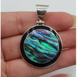 Zilveren hanger met ronde Abalone schelp