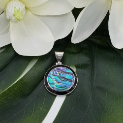 Zilveren hanger met ronde Abalone schelp