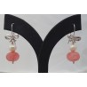 Zilveren oorbellen met Cherry quartz en Parel