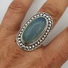 Zilveren ring gezet met ovale aqua Chalcedoon
