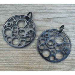 Hanger set zwarte Buffelhoorn 003