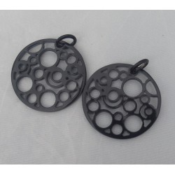 Hanger set zwarte Buffelhoorn 003