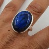 Zilveren ring gezet met brede ovale Labradoriet 21 mm