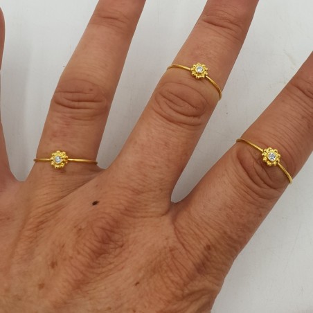 Vergulde ring met zirkonia