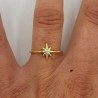 Vergulde ring met noord ster gezet met zirkonia 15.7 mm