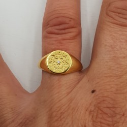 Vergulde zegel ring