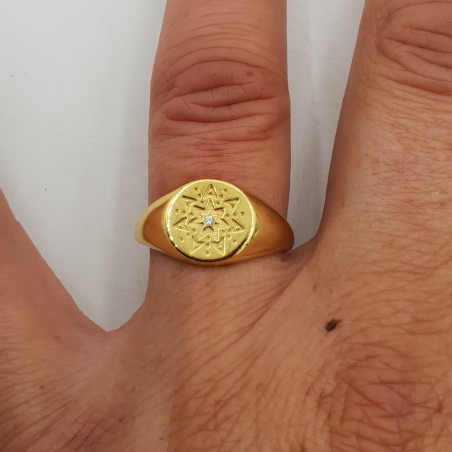 Vergulde zegel ring