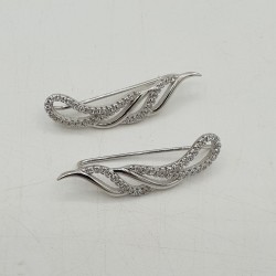 925 Sterling zilveren oorklimmer gezet met Zirkonia