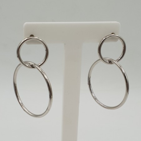 925 Sterling zilveren dubbele ring oorbellen