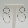 925 Sterling zilveren dubbele ring oorbellen