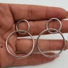 925 Sterling zilveren dubbele ring oorbellen