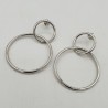 925 Sterling zilveren dubbele ring oorbellen