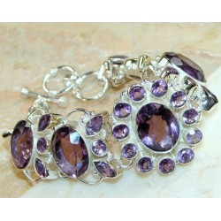 Zilveren edelsteen armband met Amethisten