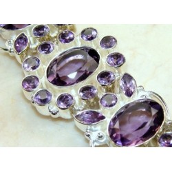 Zilveren edelsteen armband met Amethisten