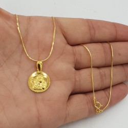 Vergulde ketting met engel hanger gezet met Zirkonia