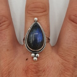 925 Sterling zilveren ring gezet met Labradoriet 18.5 mm