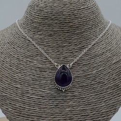 925 Sterling zilveren ketting met druppelvormige Amethist hanger