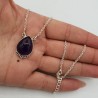 925 Sterling zilveren ketting met druppelvormige Amethist hanger