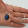 925 Sterling zilveren ketting met druppelvormige Labradoriet hanger