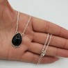 925 Sterling zilveren ketting met druppelvormige zwarte Onyx hanger