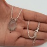 925 Sterling zilveren ketting met druppelvormige Rozenkwarts hanger