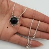 925 Sterling zilveren ketting met ronde zwarte Onyx hanger