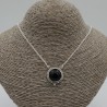 925 Sterling zilveren ketting met ronde zwarte Onyx hanger