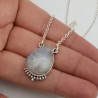 925 Sterling zilveren ketting met druppelvormige Maansteen hanger