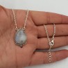 925 Sterling zilveren ketting met druppelvormige Maansteen hanger
