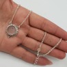925 Sterling zilveren ketting met ronde Rozenkwarts hanger
