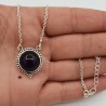 925 Sterling zilveren ketting met ronde Amethist hanger
