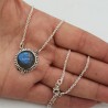 925 Sterling zilveren ketting met ronde Labradoriet hanger