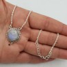 925 Sterling zilveren ketting met ronde Maansteen hanger