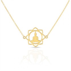 Vergulde choker ketting met Boeddha hanger