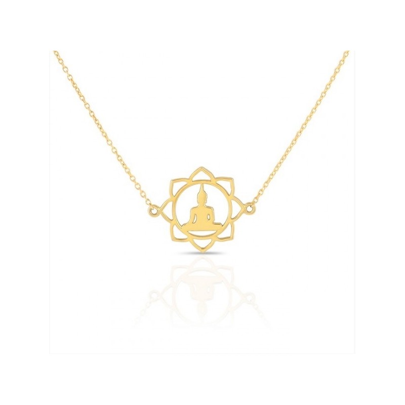 Vergulde choker ketting met Boeddha hanger