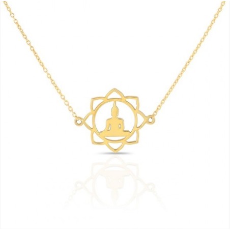 Vergulde choker ketting met Boeddha hanger