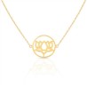 Vergulde choker ketting met lotus hanger