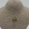 Vergulde choker ketting met lotus hanger