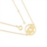 Vergulde choker ketting met lotus hanger