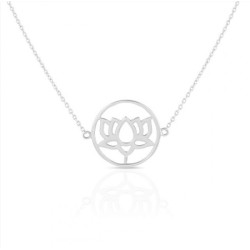 925 Sterling zilveren choker ketting met lotus hanger