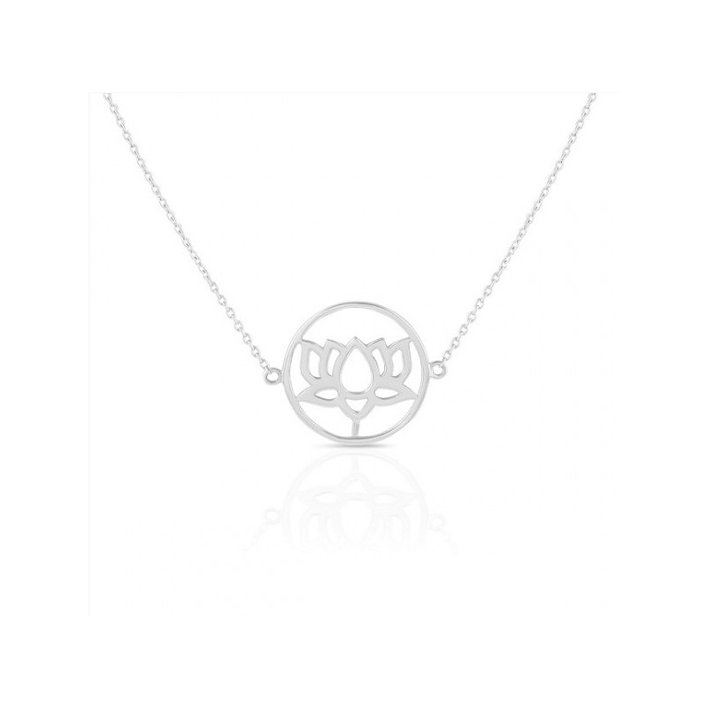 925 Sterling zilveren choker ketting met lotus hanger
