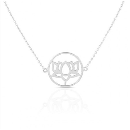 925 Sterling zilveren choker ketting met lotus hanger