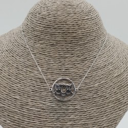 925 Sterling zilveren choker ketting met lotus hanger