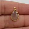 Vergulde losse hanger druppelvormige grijze Chalcedoon