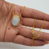 Vergulde ketting met ovale Maansteen hanger