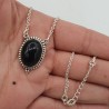 925 Sterling zilveren ketting met ovale zwarte Onyx hanger